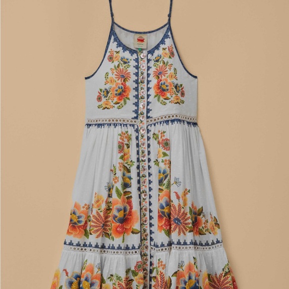 Farm Rio Off-White Delicate Garden Midi Dress - Picture 4 of 16